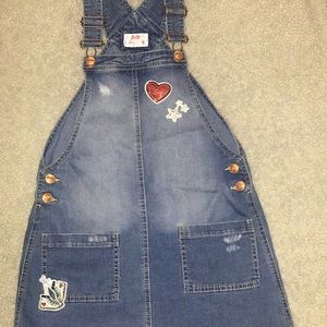 Denim overall dress!